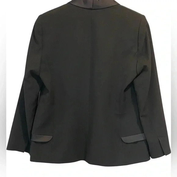 MNG by Mango Black Tuxedo Blazer, Satin Lapels, Lined, Size US 8/M - Picture 2 of 12